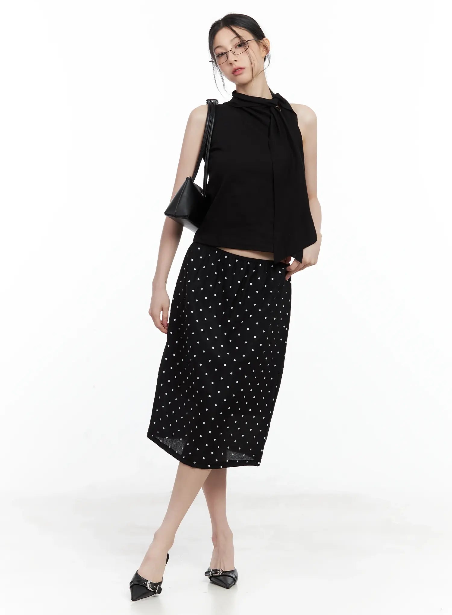 Polka Dot Midi Skirt CU530