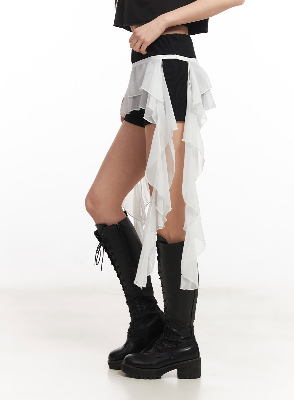 Sheer Tiered Ruffle Skirt CA514